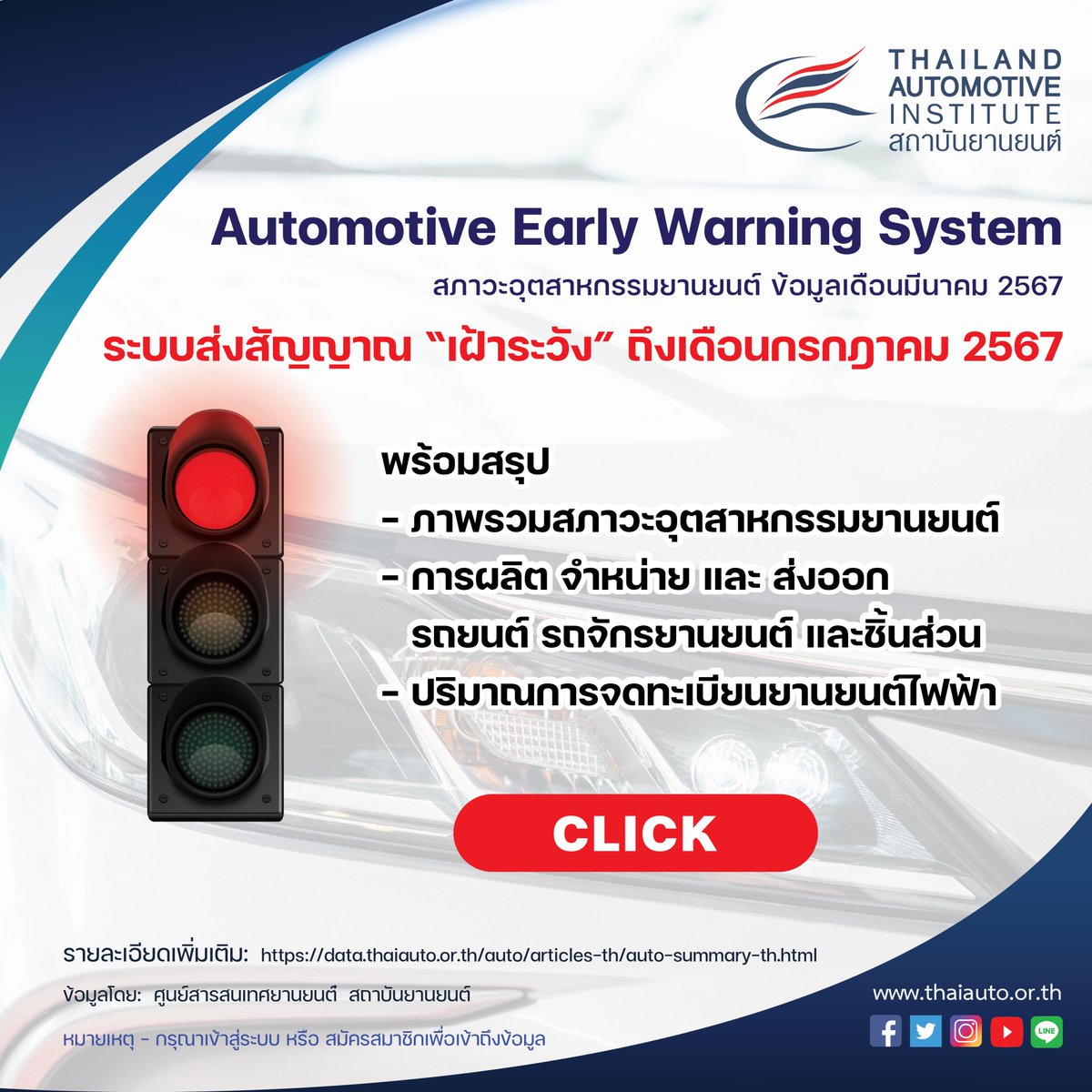 ศูนย์สารสนเทศยานยนต์ สถาบันยานยนต์
อัพเดตข้อมูลสภาวะอุตสาหกรรมยานยนต์ รายเดือนเมษายน 2567

คลิก เพื่อศึกษารายละเอียดเพิ่มเติม
data.thaiauto.or.th/auto/articles-…