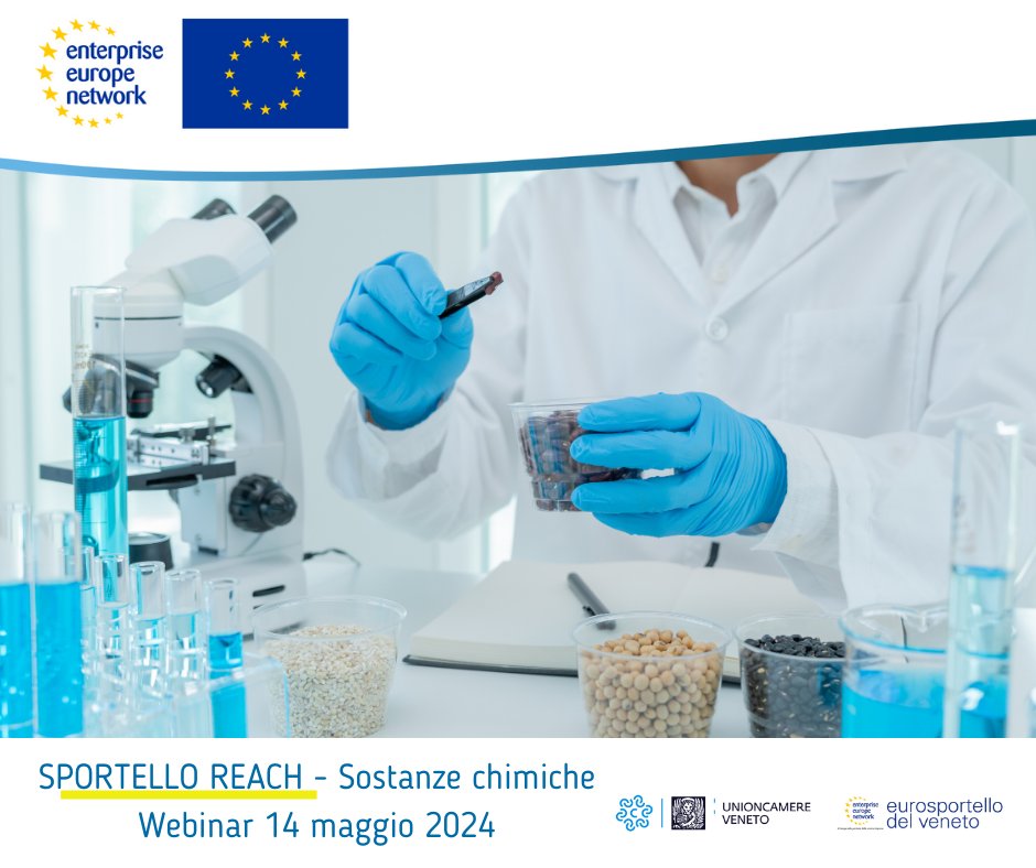 Regolamento REACH: focus sulla scheda di sicurezza

💻 webinar di formazione sulle sostanze chimiche | 14 maggio 2024 (ore 10.00-12.00)

🌐 tinyurl.com/52s5rjvd 

#EENCanHelp #Europa #UnioncamereVeneto