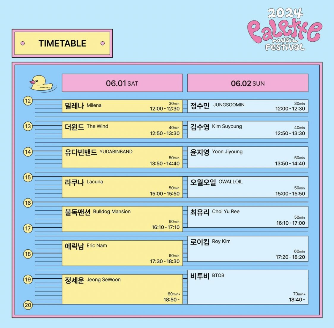 헤드다ㅜㅜ ㅜㅜㅜㅜ ㅜㅜㅜㅜㅜ 두번째 헤드라이너 축하해 세운아!!! 60min+ 라고 적혀잇는게 괜히 설레네