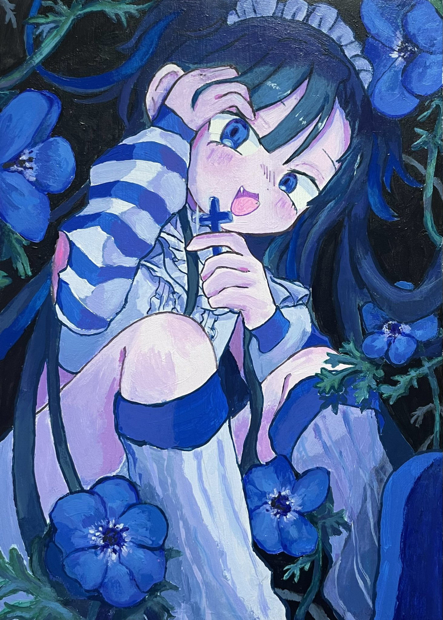 手描きイラスト 色紙 直筆イラスト オリジナル ⑨ - 手描きイラスト