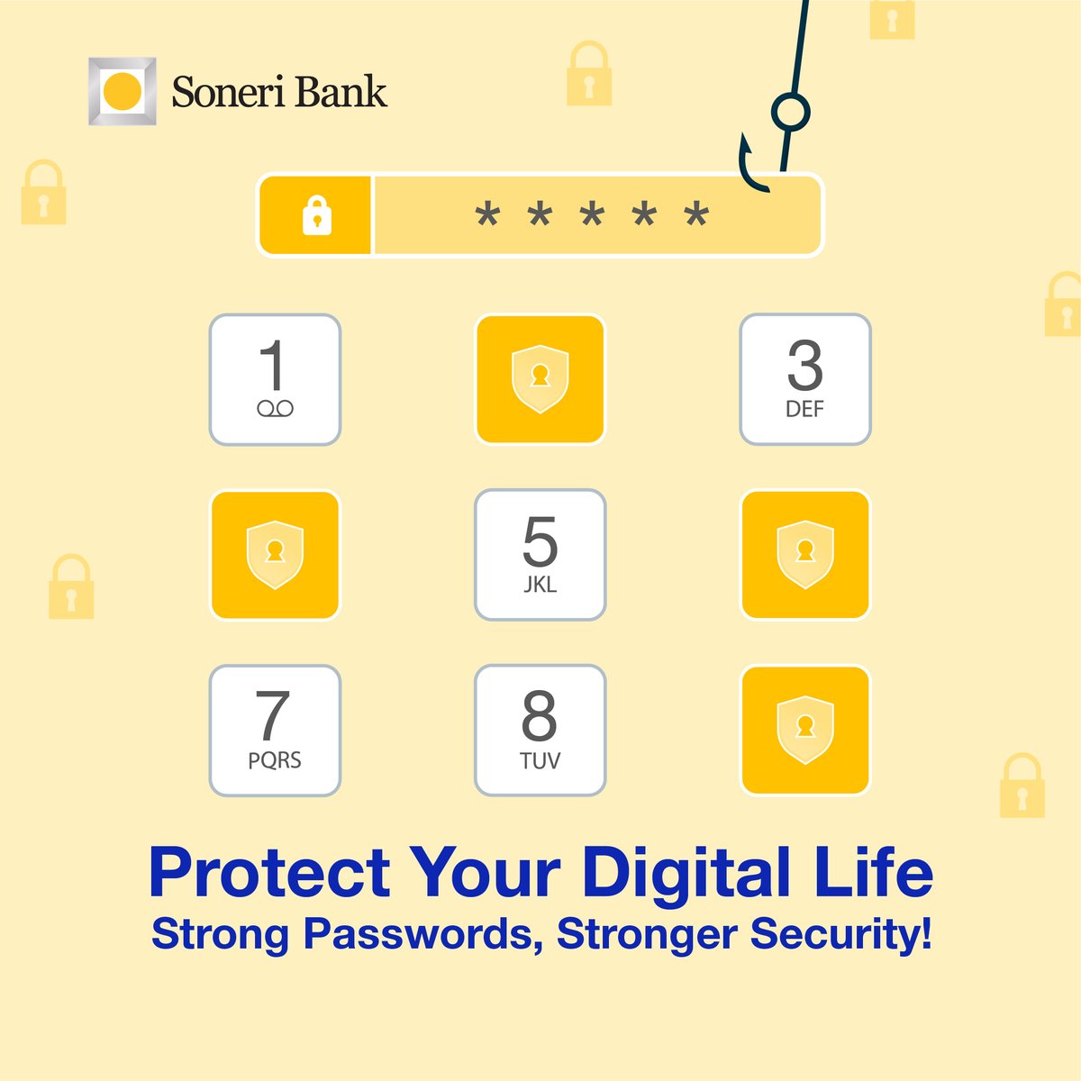 Secure your digital life and your bank account with a strong password. Avoid using personal details and update your passwords regularly for maximum security.

#SoneriBank #RoshanHarQadam #KnowYourRights #BeAlert #SecureBanking
