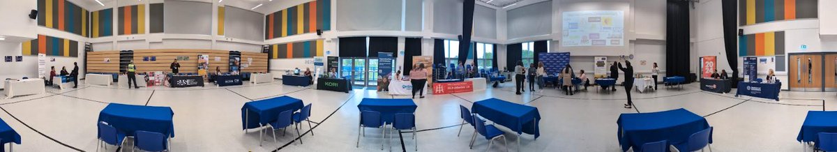 Careers Fair Today, it was lovely seeing the hall set up for our careers fair today. Students in Yr8, 9, 12 & 13 will get the opportunity to speak with exhibitors. #careers #future