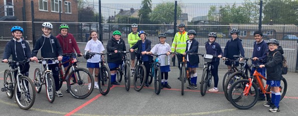 Well done to KS3 Bikeability riders. They completed their Level 1 training at feeder schools and have now completed their Level 2, making them safe to be on our roads. Steve and Simon said the pupils were an asset to the school and their behaviour was impeccable. Well done all!