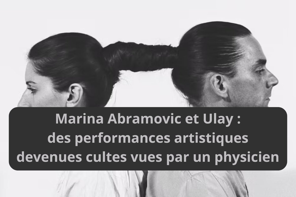 #Culture // L'interaction physique entre deux corps en mouvement : c’est ce que les artistes Marina Abramovic et Ulay ont exploré pendant 12 ans de création commune. Analyse de @J_Chevrier Pr de Physique @UGrenobleAlpes pour @FR_Conversation 🔗bit.ly/3Qv25UD