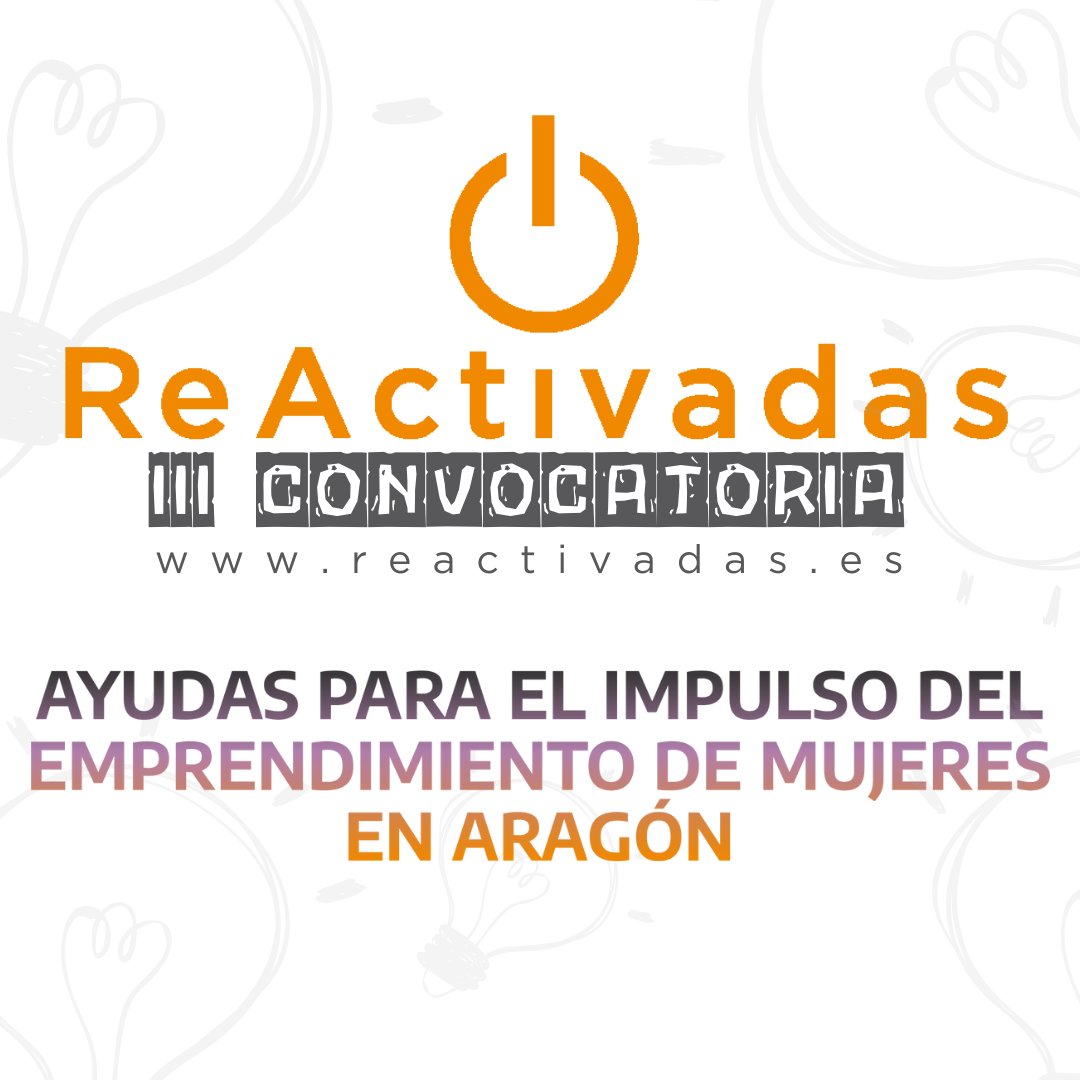 ¿Eres profesional o empresaria con actividad en #Aragón? ¡Estás a un mes de ReActivarte! El 2 de junio termina el plazo para presentarte a #Reactivadas ayudas al emprendimiento de mujeres en #Aragón, de nuestra ONG con la colaboración de @CARTV_ +INFO🔗 bit.ly/ReActivadas