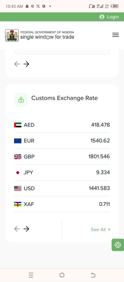 Today's customs exchange rate.