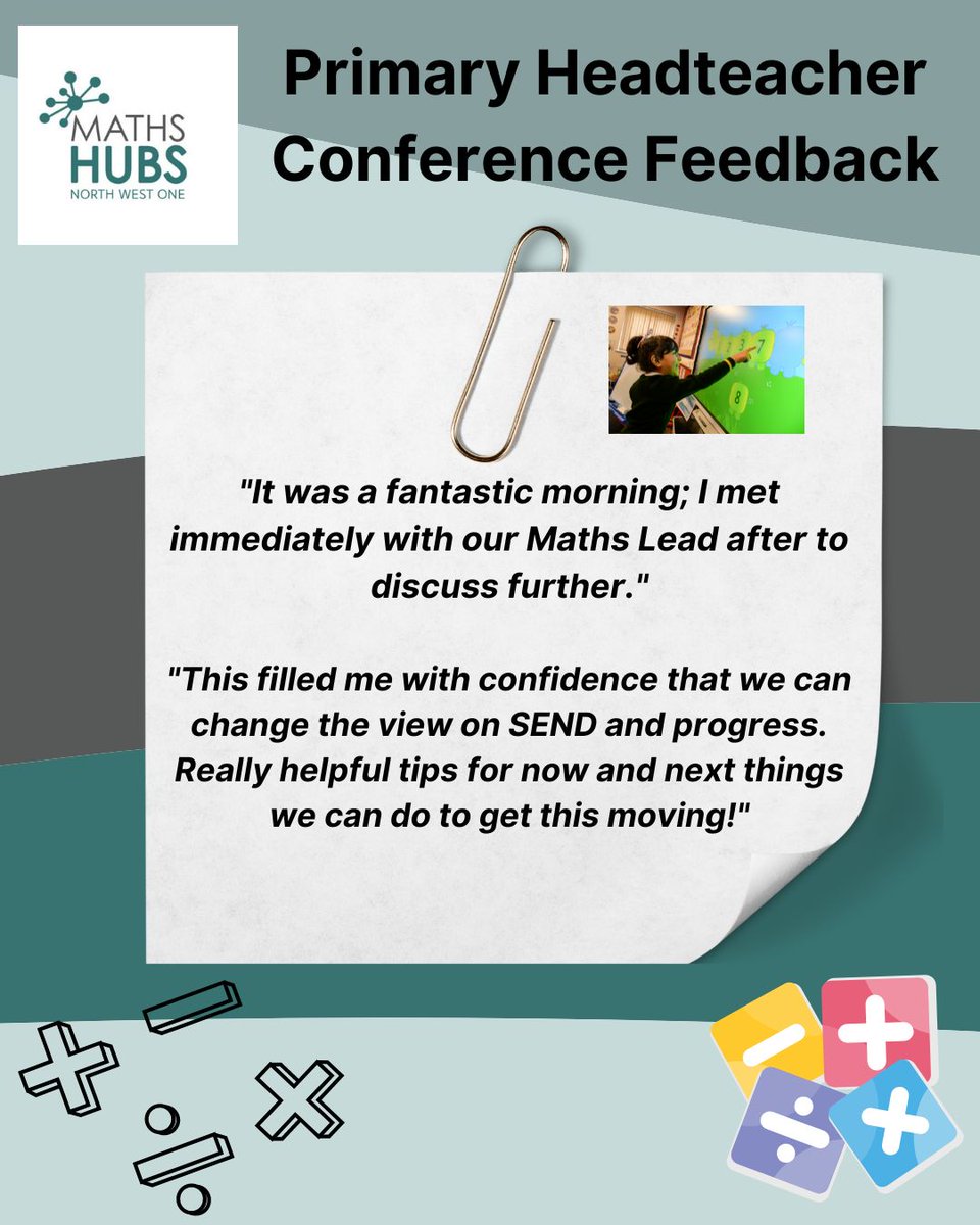 Some fantastic feedback from our Primary Headteacher Conference which took place on April 25th. Find out more about the work we do with schools in our boroughs here: nw1mathshub.co.uk