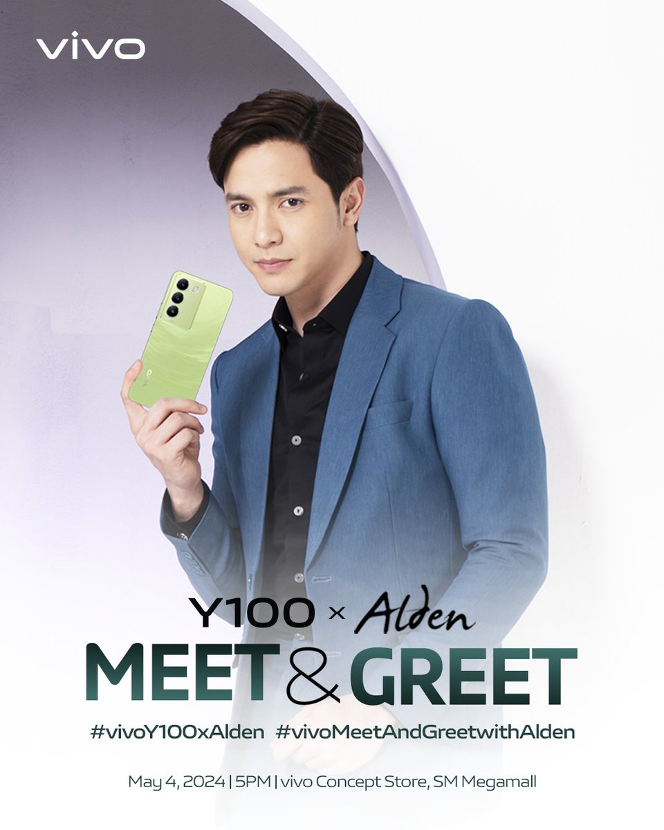 Today's the day!💙✨ Catch @aldenrichards02 at vivo Concept Store in SM Megamall at 5 PM! See you there! #vivoY100xAlden #vivoMeetAndGreetwithAlden