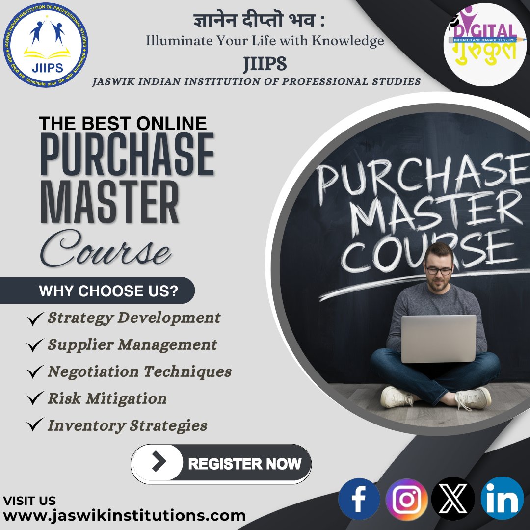 Elevate Your Buying Skills: The Ultimate Purchase Mastery Course #jaswikindianinstitutionofprofessionalstudies #PurchaseMastery #BuySmart #SkillDevelopment #OnlineCourse #UpgradeYourBuying