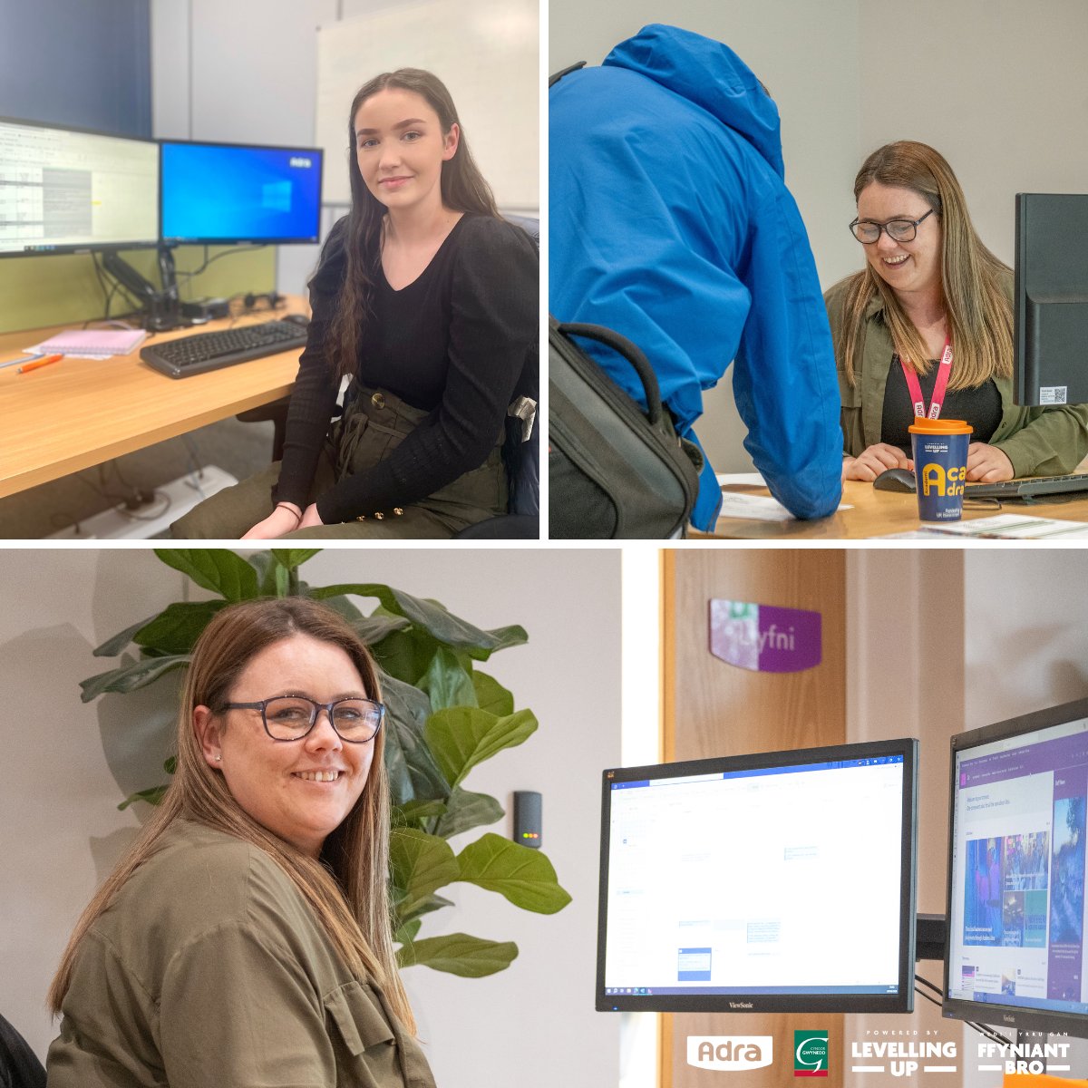 Very proud of all the new opportunities available through Academi Adra.🙂 Our 16-week paid admin placement is one of them! Hanna works with our Human Resources team and Daniella with our team at @Tŷ Gwyrddfai. Welcome to Adra! ✨ ➡️adra.co.uk/en/academi-adr…