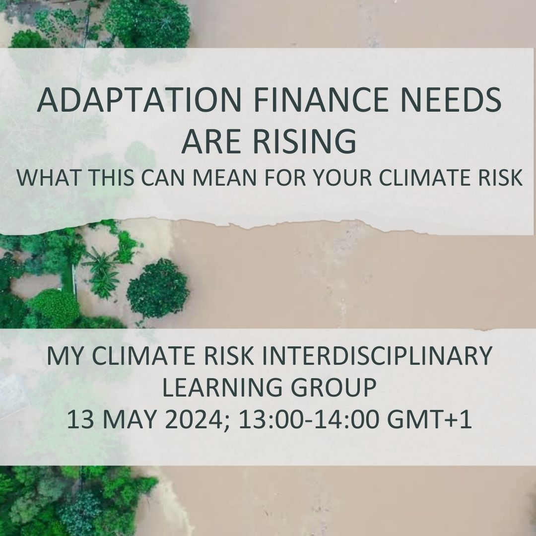 🌍Join us for a discussion on the challenges and future of climate finance and insights on 'State and Trends in Climate Adaptation Finance 2023' report with Olga Buto, for this month's MCRILG session! 🔗 Read here: loom.ly/H3hPFQo #ClimateChange #Finance #Adaptation