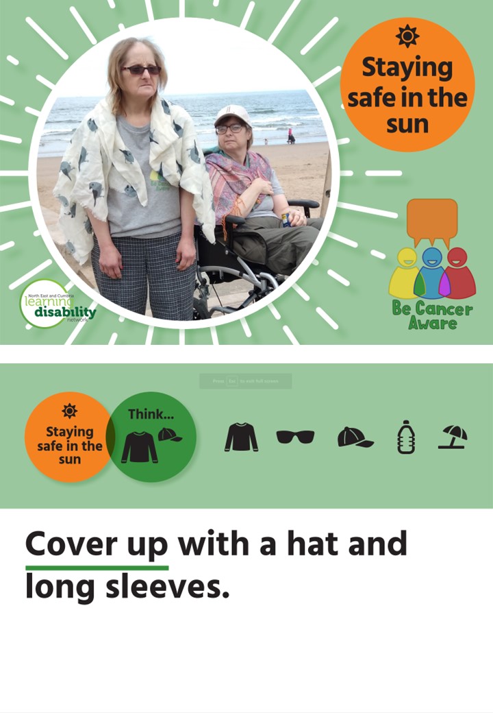 Staying safe in the sun. Cover up with a hat and long sleeves #becanceraware @NECLDnetwork @northerncanceralliance