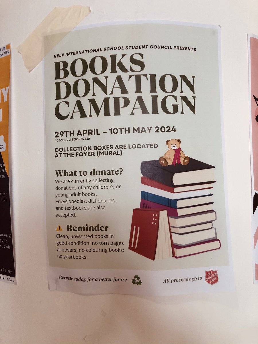 Our annual Books Donation Drive is back led by Jared from Student Council and continues for one more week <a href="/HELPISKL/">HELP International School</a>