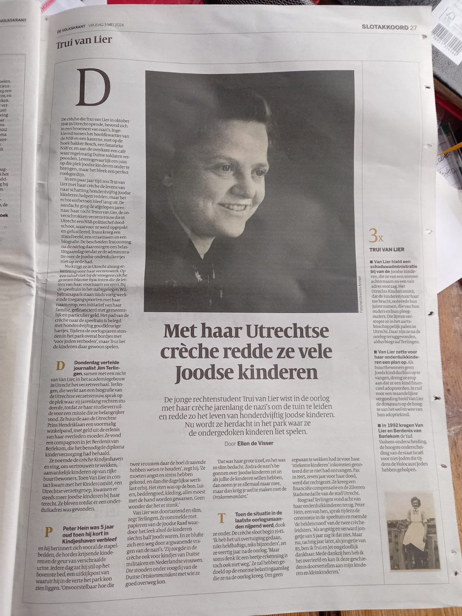 Trui van Lier vandaag in de @Volkskrant. Met ook een bijdrage van mij. #utrecht