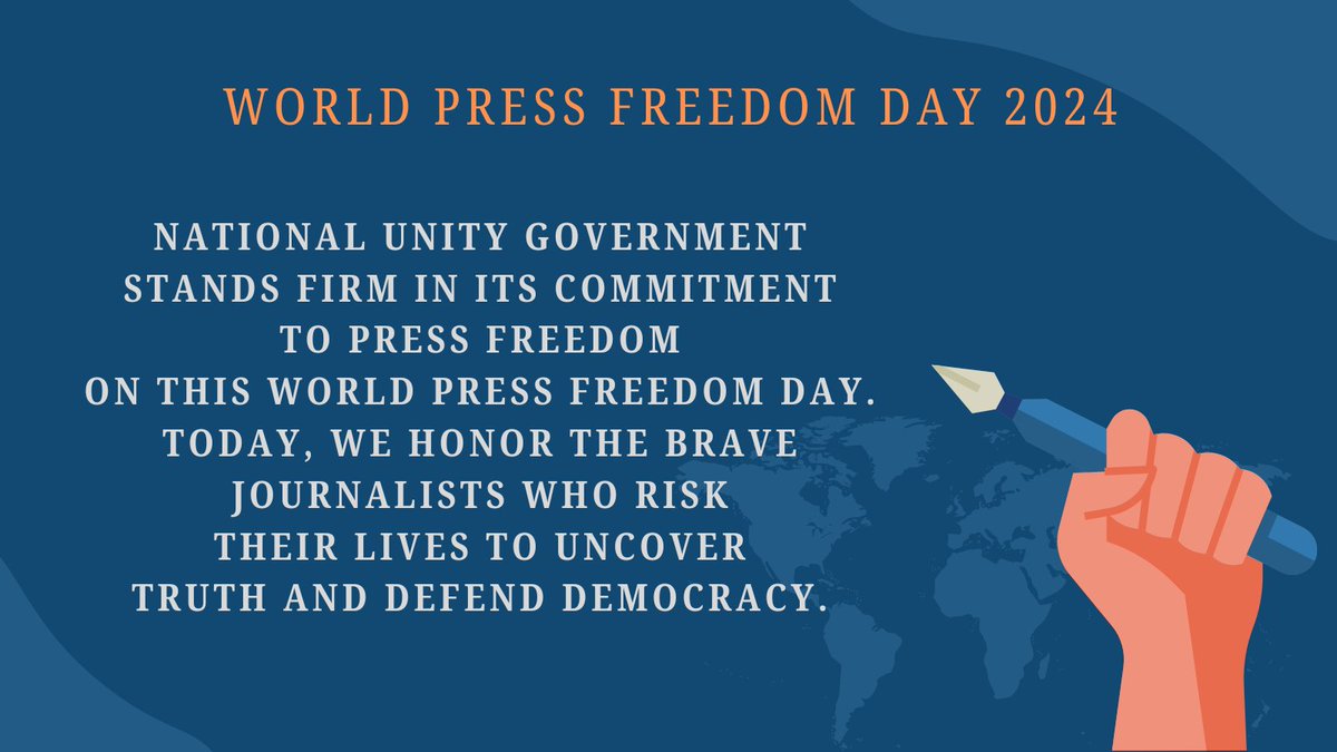 National Unity Government stands firm in its commitment to press freedom on this World Press Freedom Day. Today, we honor the brave journalists who risk their lives to uncover truth and defend democracy. #PressFreedom #WorldPressFreedomDay2024 #WhatsHappeningInMyanmar