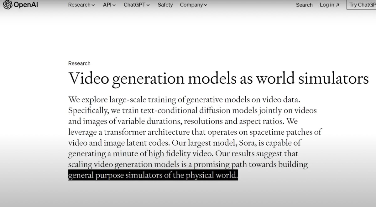#sora is not a video generator... it is a 'world simulator' — #AGI is coming... 😞😞 #ArtificialInteligence