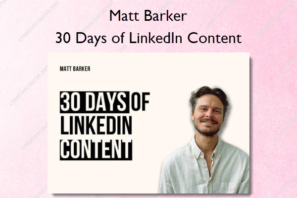 30 Days of LinkedIn Content – Matt Barker
Refer here: creativecourse.net/30-days-of-lin…
#ContentWriting  #SocialMediaContent #onlinecourse #creativecourse