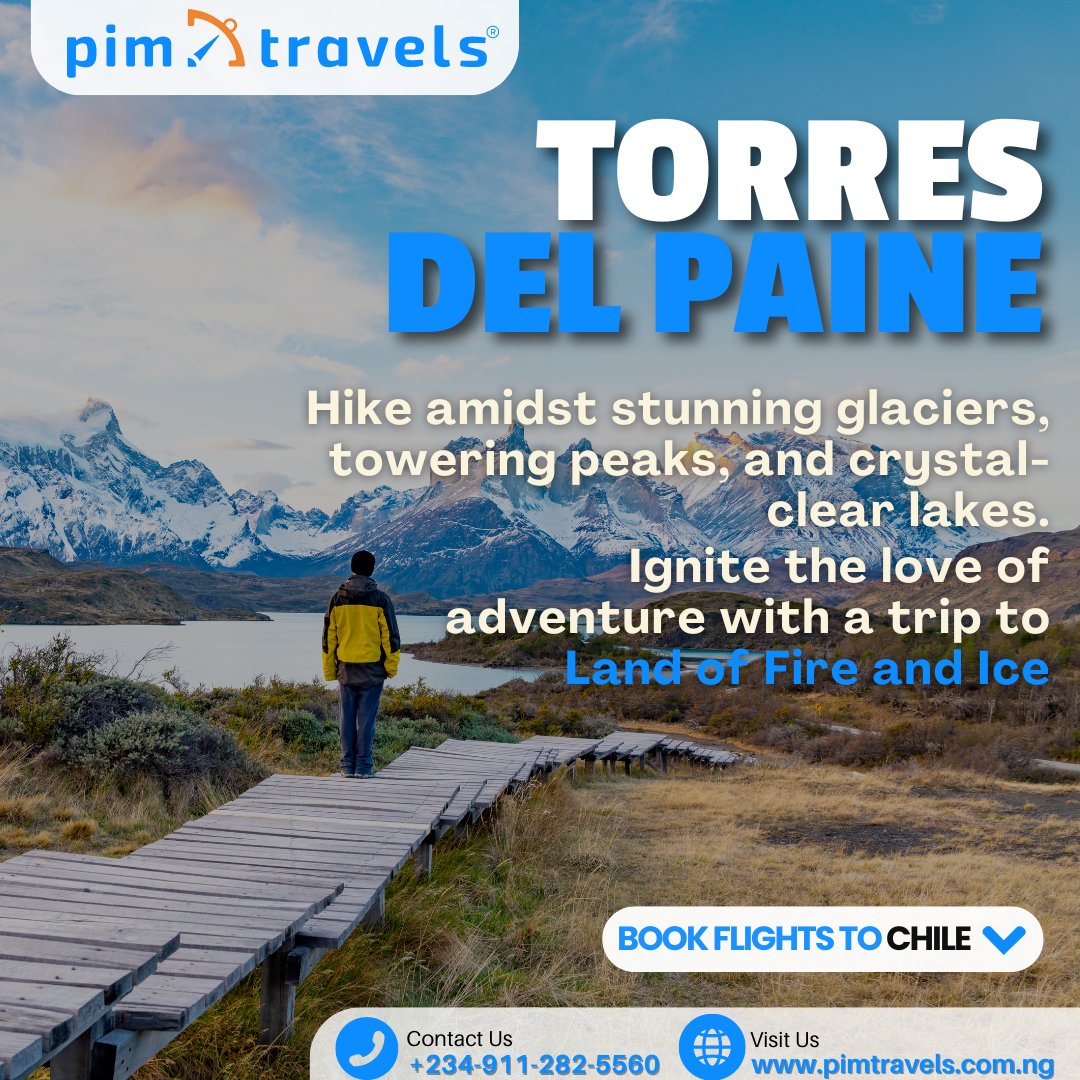 Patagonia beckons! ️ Hike Torres del Paine's peaks with PIM Travels handling your flights.   #pimtravels

#cheapflightalert #cheapflightbooking #cheapflightchile #cheapflighttobuenosaires #cheapflightbookingtips #cheapflightSouthAmerica #cheapflightbookingtips #cheapflightbook