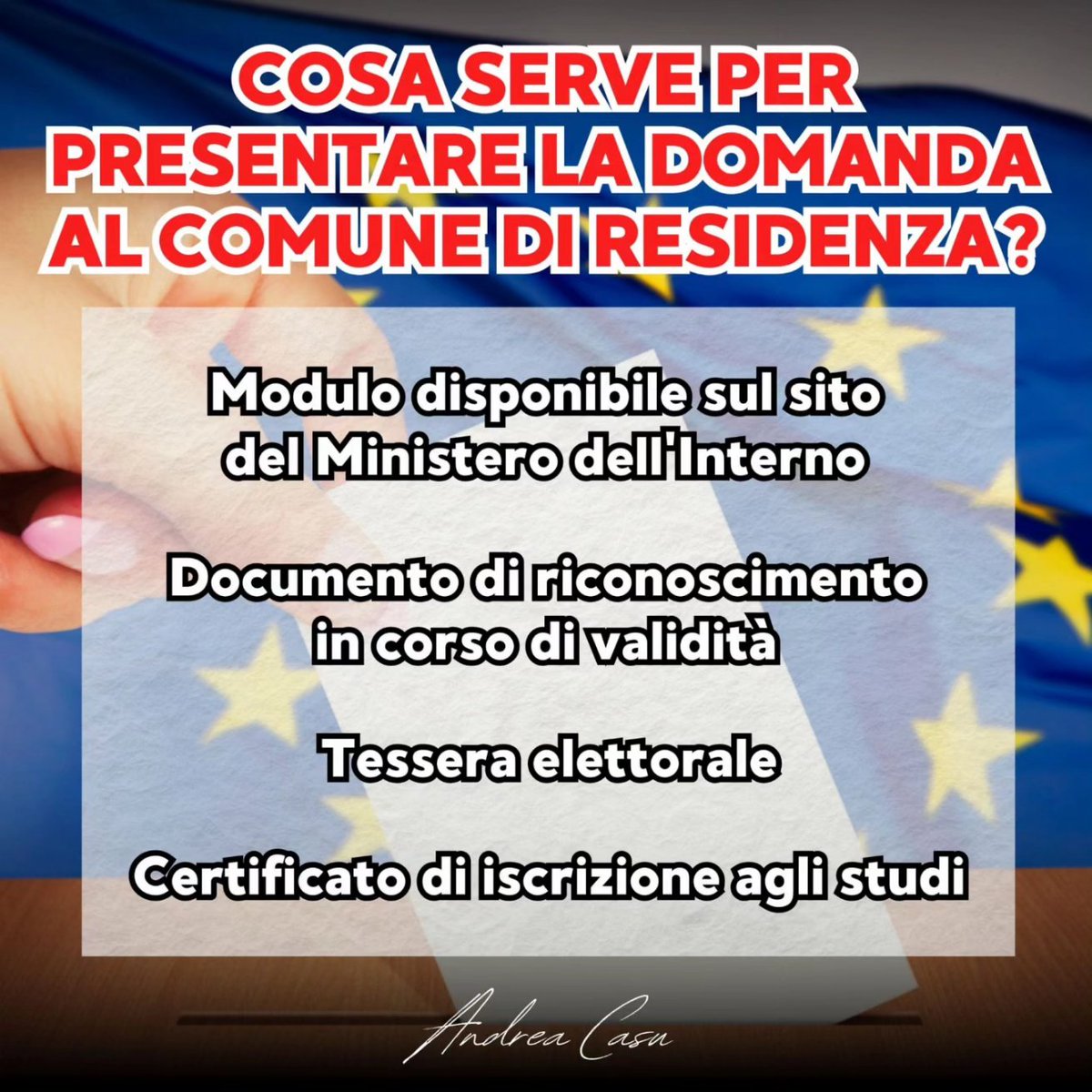 Voto #fuorisede: per fare domanda c’è tempo fino al 5 maggio.  

Alle prossime elezioni europee dell’8 e 9 giugno per la prima volta studentesse e studenti “fuori sede” avranno la possibilità di votare nelle città universitarie senza la necessità di tornare nei propri comuni di