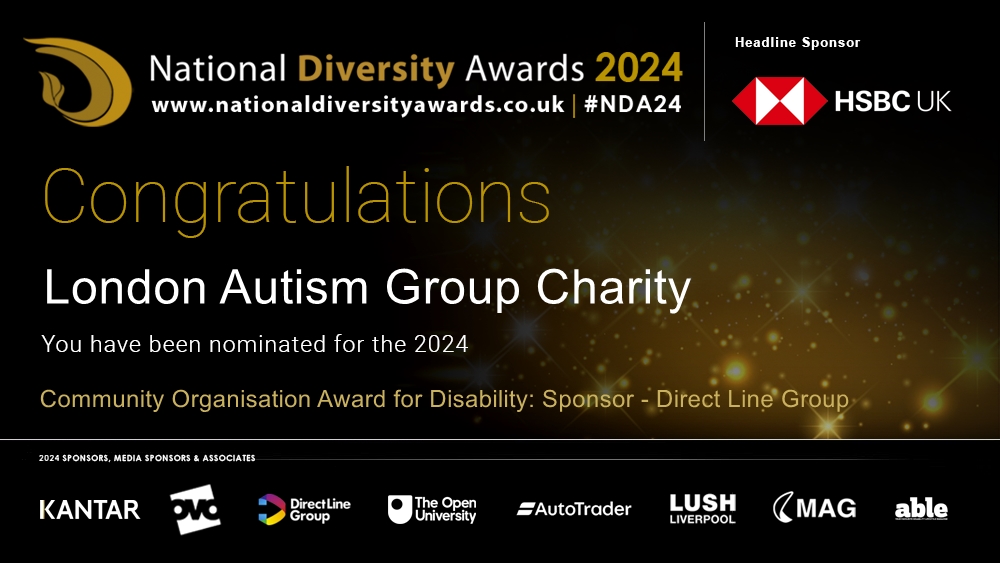 Congratulations to London Autism Group Charity @lagcharity who has been nominated for the Community Organisation Award for Disability. To vote please visit nationaldiversityawards.co.uk/awards-2024/no… #NDA24 #Nominate #VotingNowOpen