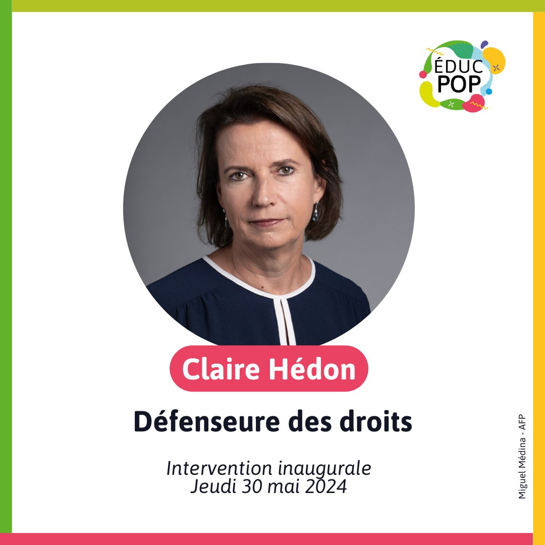 🗨️ #educpop Claire Hédon, défenseure des droits, interviendra lors de la conférence inaugurale jeudi 30 mai 2024 au @TAP_POITIERS. 🔗 Programme complet de l'événement : rencontres-education-populaire.fr/programme_628.…