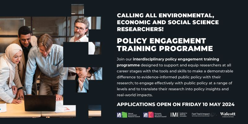 📢 Save the date! Discover how to make your research resonate in public policy. Join our interdisciplinary training programme for impactful, evidence-informed policy engagement. The virtual or in-person training for UK researchers is offered at no cost on behalf of…