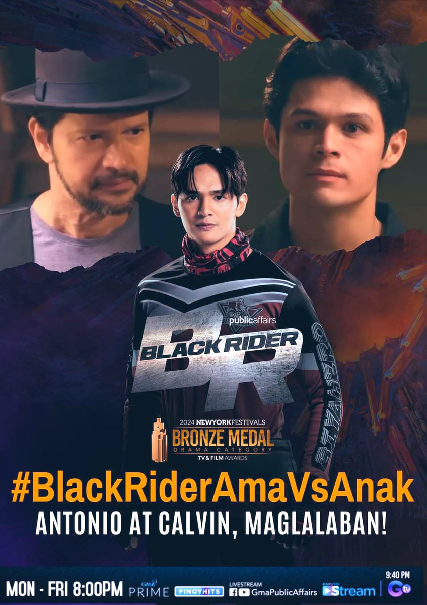 Kakayanin kaya ni Calvin ang mabagsik na si Antonio? Alamin sa #BlackRiderAmaVsAnak ngayong Biyernes, 8 PM sa GMA Prime, GMA Public Affairs' FB/YT livestream at 9:40 PM sa GTV. #BlackRider @kapusoPRgirl