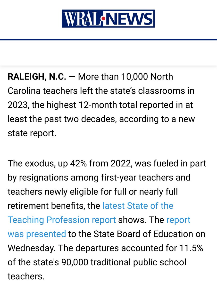 “Say fellas, you know how we only got 10,000 NC public school teachers to quit last year? Ya think if we pretend they’re all socialist indoctrinators and give them a bunch of extra busy work they don’t have time for we can get the rest to quit?” #nced #ncpol #ncga