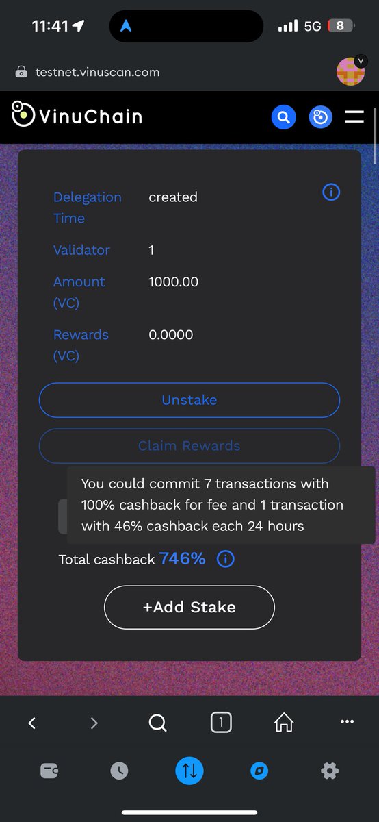 Hello to staking rewards and quota staking (payback) on #VinuChain #Ymir. 👋 The only long term working solution for a zero fee chain in #Crypto.