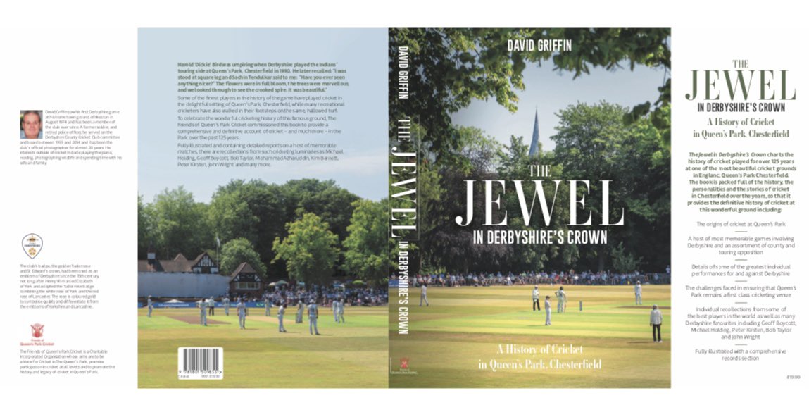 The dust jacket of the wonderful book ‘The Jewel In Derbyshire’s Crown’ by @dgriffinpix The book will be published in June, the cover price is £20 but you can pre order a copy for the discount price of £16 by emailing friendsqpcricket@outlook.com