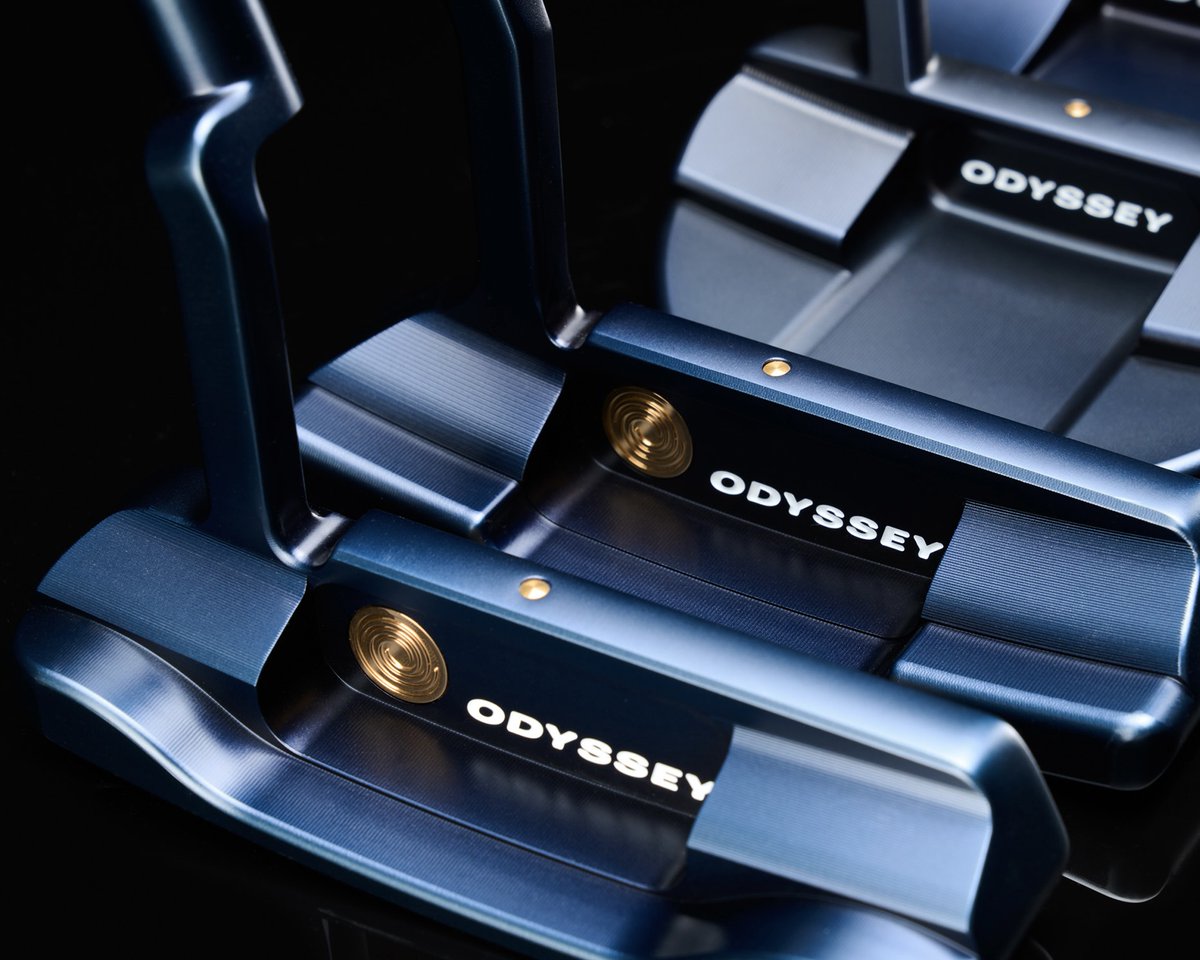 Our first Tour Bag Collection of Ai-ONE Milled Putters has landed. 🟠 Featuring champagne medallion sight dots, a special edition navy-coloured SL 90 shaft & light brown Leather Pistol grip, these gorgeous putters take premium to the next level! 😮‍💨 #Odyssey 🌀 #1PutterInGolf