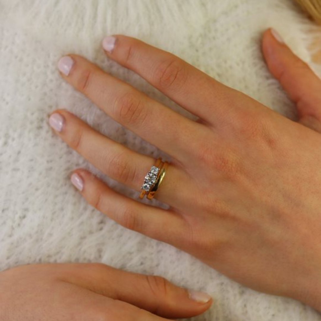 The most dreamy wedding ring stack✨☁️ #heidikjeldsenltd #finejewellery #shopoakham #shopmillstreetoakham