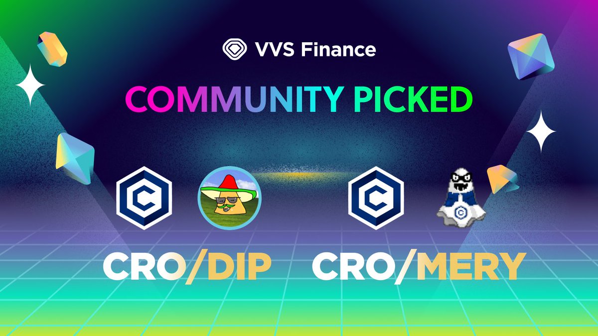 Welcome Meme Pop Stars! #CROFAM Congrats @Misteryoncro @SenorDip! 🏆 CRO-MERY 🏆 🏆 CRO-DIP 🏆 The next 2️⃣ community-picked Meme Pick of the Week farms! The Meme fates are on your hand!🔥 Get ready to farm CRO-MERY and CRO-DIP next week! #MEMEMania #DeFi #VVSFinance