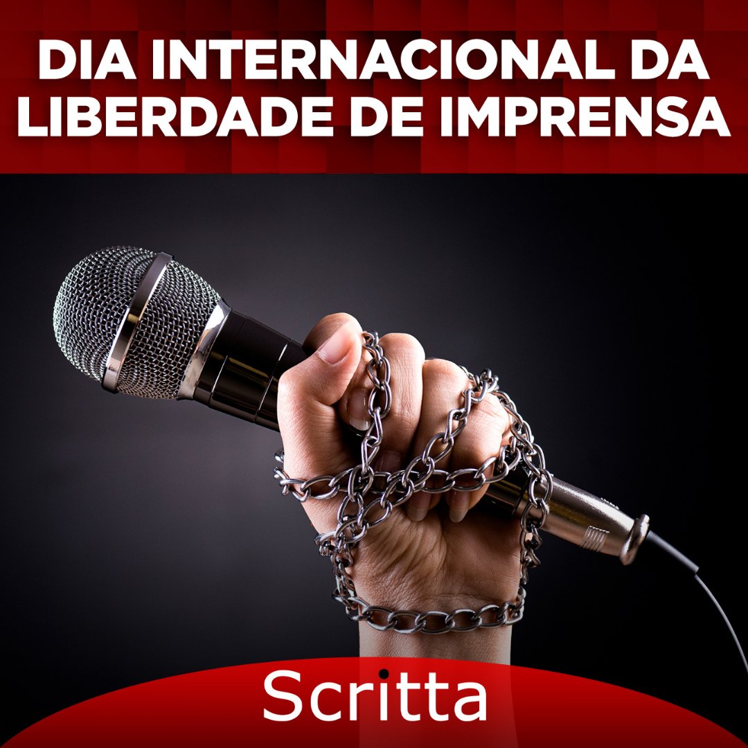 Scrittainforma's tweet photo. Uma sociedade só é livre se sua imprensa também for

#DiaInternacionalDaLiberdadeDeImprensa #Imprensa #Scritta https://t.co/p4qgnh4z45