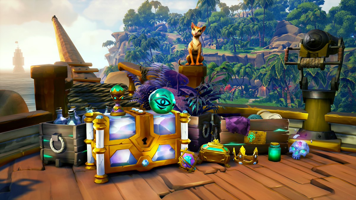 Gilded Voyages return! From May 16th-23rd (10:00 UTC), all pirates will have access to up to four new single-use, time-limited Gilded Voyages of the Ancient Isles, inviting you to sail for lucrative rewards and the Seamark Tribute Tattoo! Just, do beware of other pirates. Please.