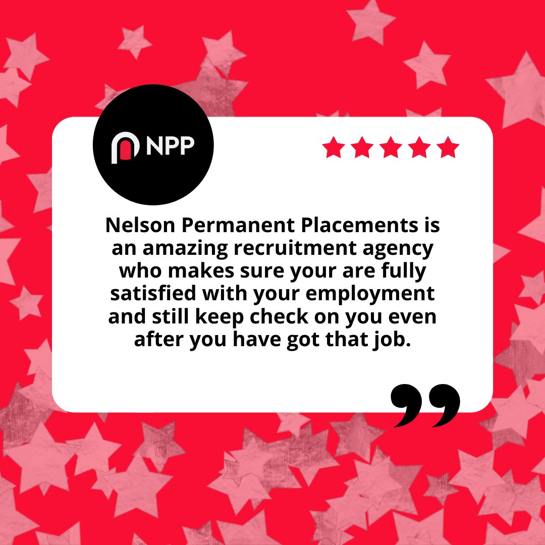 At NPP, delivering exceptional service is our top priority  🚀

Thank you for choosing us and sharing your positive experience  ⭐ ⭐ ⭐ ⭐ ⭐

#RecruitmentAgency #RecruitmentSolution #CustomerSatisfaction