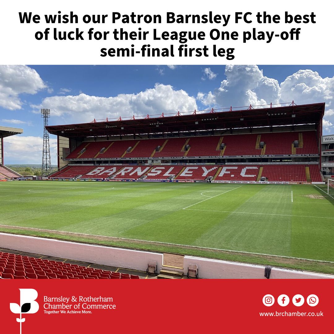 We wish our Patron, Barnsley FC, the best of luck for their League One play-off semi-final first leg tonight. Let's go, Reds! #EFLPlayOffs! #COYR #BFC #BarnsleyFC