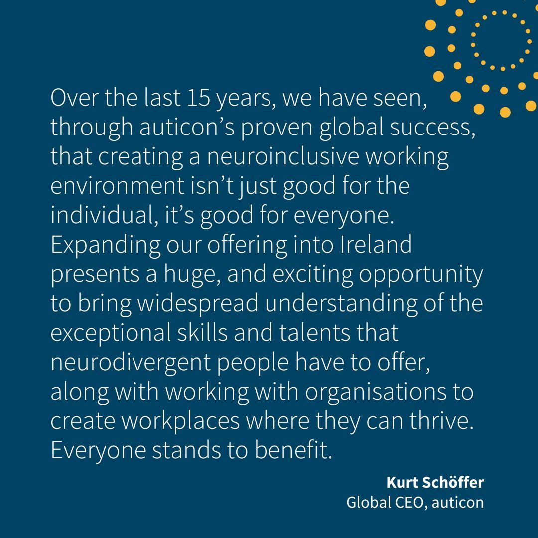 A quote from Kurt Schöffer - our Global CEO - speaking at the Bank of Ireland's Neuroinclusion Strategy launch last month, which also celebrated the opening of our Dublin office. 

We always say that neuroinclusive organisations are inclusive of everyone.  
#universaldesign
#edi