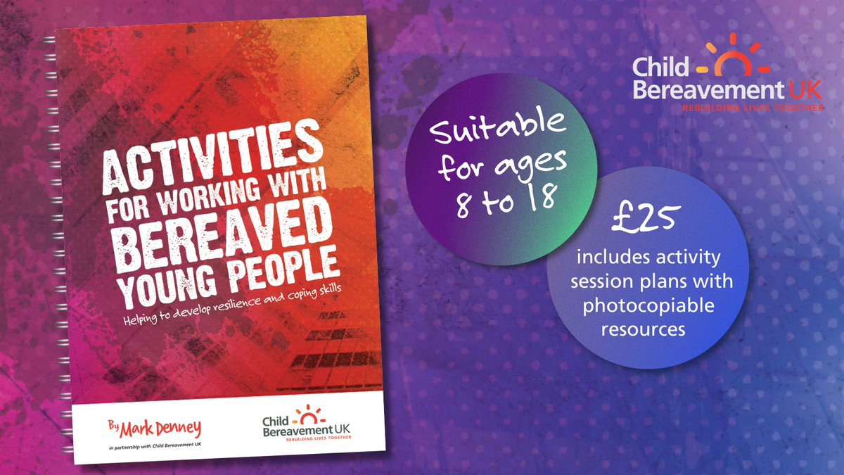 ‘Activities for working with bereaved young people' is full of engaging activities to help young people cope with difficult feelings and emotions, and develop resilience. To purchase or for info: ow.ly/u6wo50PKYtj #teachers #educationresources #supportforyoungpeople