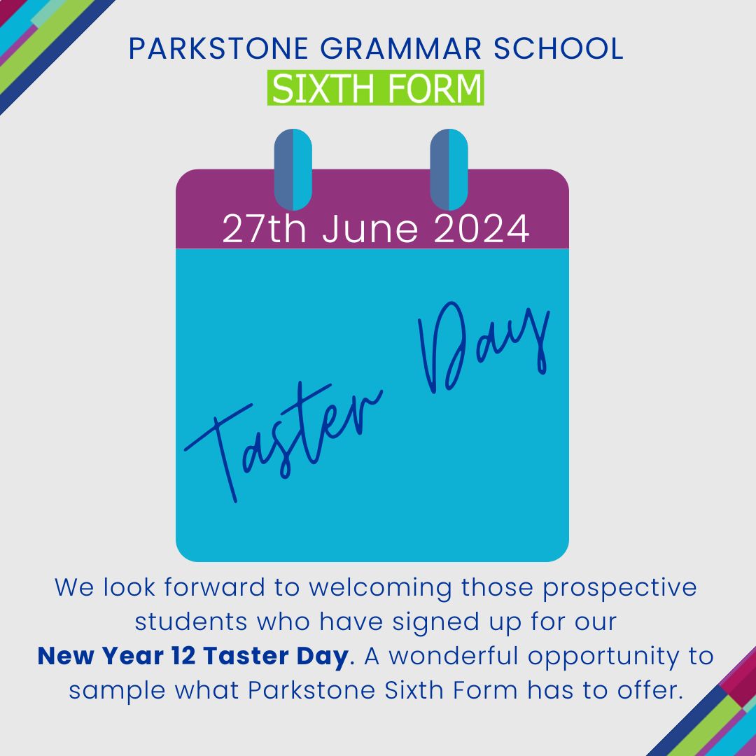 We look forward to welcoming those prospective students who have signed up for New Year 12 Taster Day. A wonderful opportunity to sample what Parkstone Sixth Form has to offer.
 
 #sixthform #thinkingofsixthform #alevels #parkstonegrammarschool