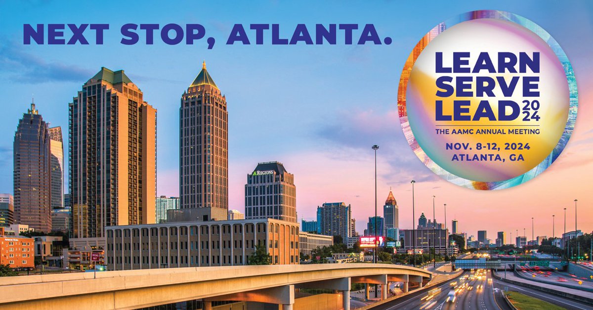 Save the date for #AAMC24, happening Nov. 8-12 in Atlanta! Join thousands of health system leaders, administrators,  researchers, clinicians, educators, students, and residents for five days of learning, collaboration, and networking. Learn more: ow.ly/vbnL50RuSWC.