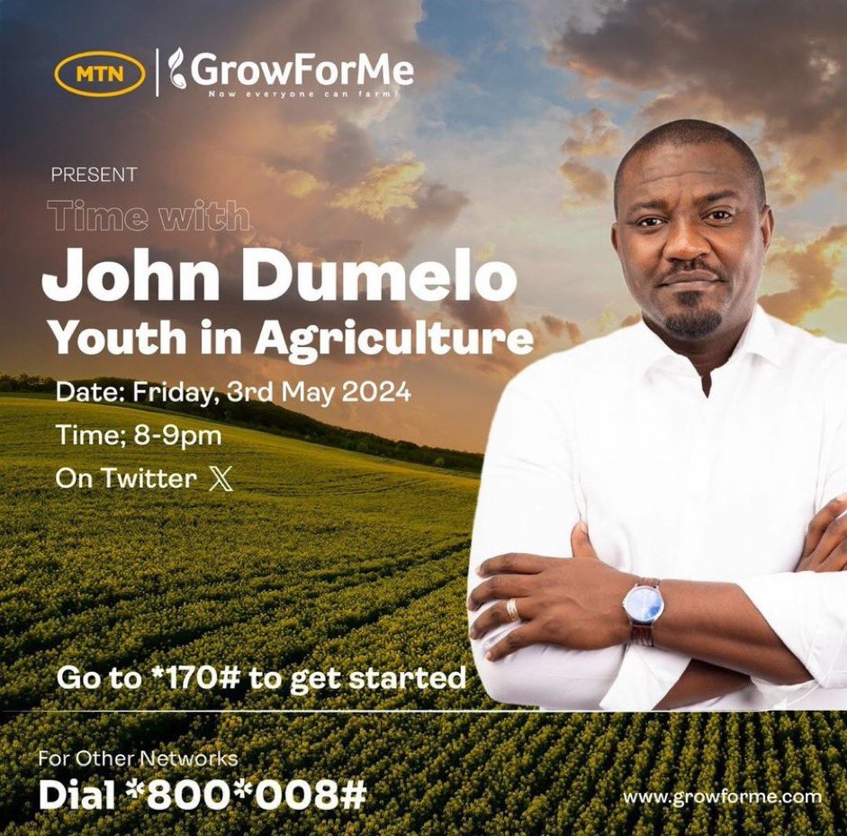 Join me this evening at 8pm on my Twitter space as we talk about Youth in Agriculture and the opportunities available. @growformeafrica