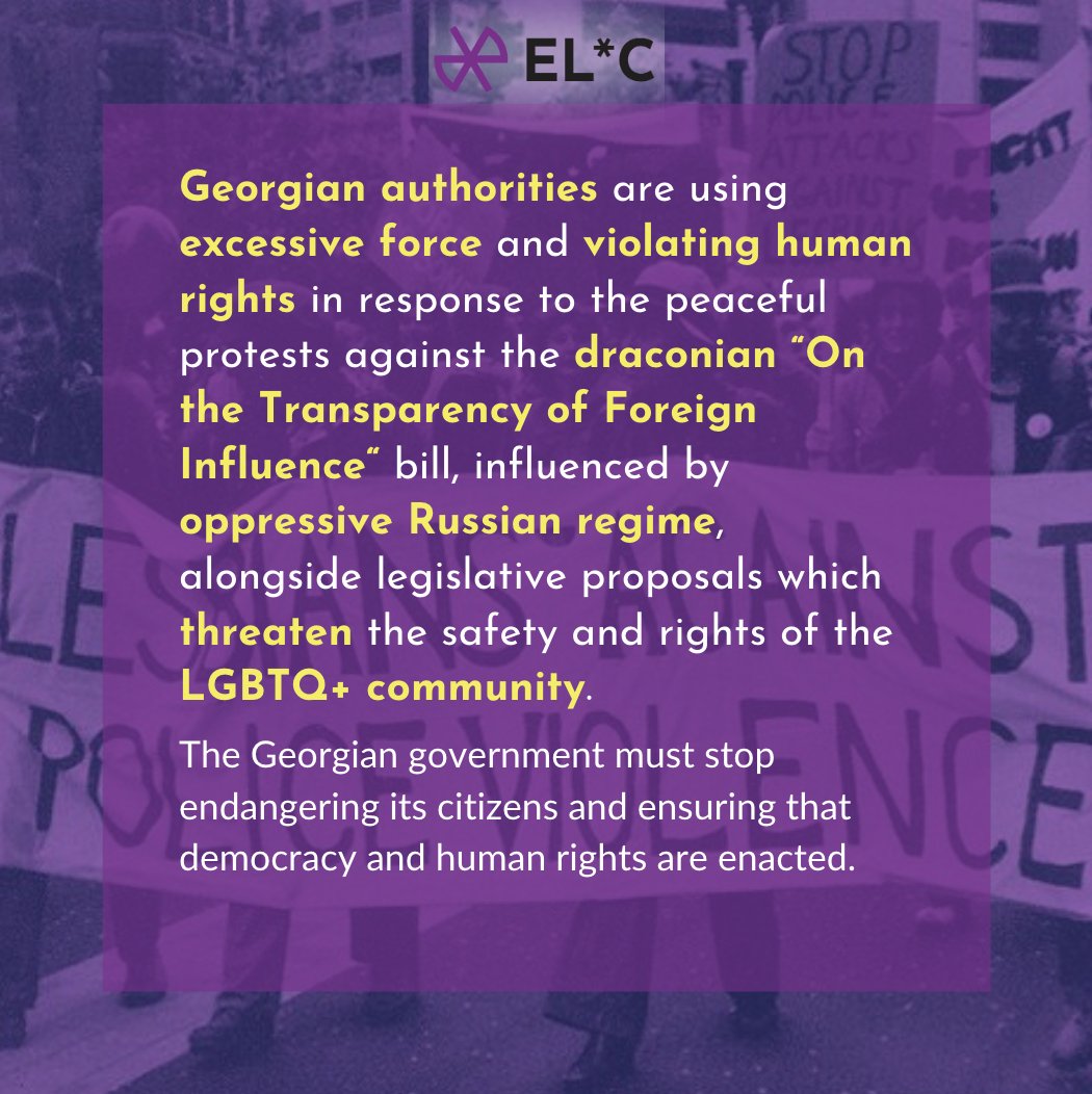 EL*C denounces the Georgian government’s assault on democracy and LGBTQ+ rights. Full EL*C statement along with accurate explanation of everything leading up to and going on in Georgia currently: bit.ly/4dqdpvi