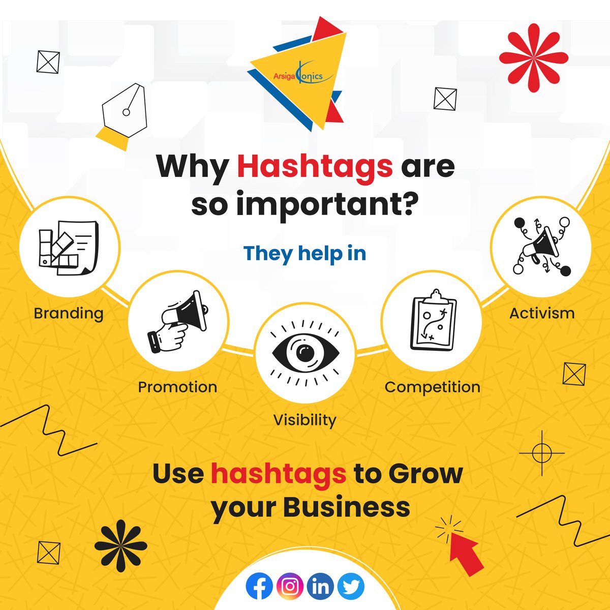 Why are #Hashtags so important?📲📢

Over the last decade, an ordinary symbol has become one of the most widely used worldwide. Every #brand campaign uses the HASHTAG ‘#’ to increase its #reach & #impressions across numerous #socialmedia platforms

#digitalmarketing #TwitterX