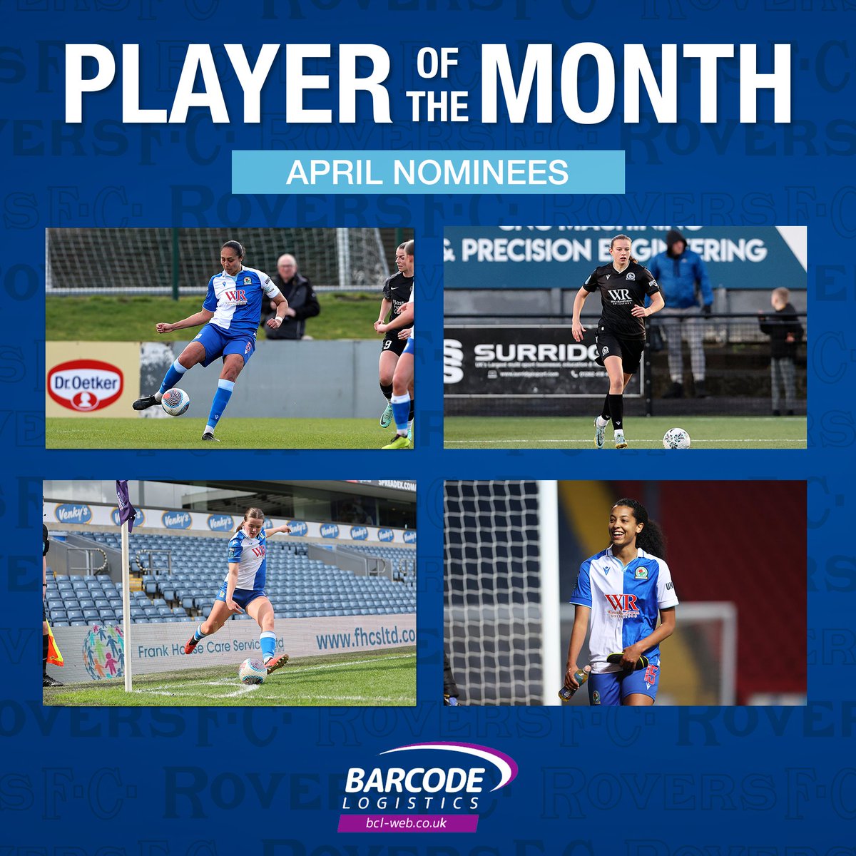 Blackburn Rovers WFC (@roverswfc) on Twitter photo It's time to vote for your April Player of The Month, sponsored by <a href="/BarcodeLogistic/">Barcode Logistics</a> 🗳️
<a href="/jadey_5/">Jade Richards</a> 🧱
<a href="/coan_hannah/">Hannah Coan</a> 🌟
Tyler Toland ☘️
Hannah Silcock ☄️
#Rovers 🔵⚪️ It's time to vote for your April Player of The Month, sponsored by <a href="/BarcodeLogistic/">Barcode Logistics</a> 🗳️
<a href="/jadey_5/">Jade Richards</a> 🧱
<a href="/coan_hannah/">Hannah Coan</a> 🌟
Tyler Toland ☘️
Hannah Silcock ☄️
#Rovers 🔵⚪️