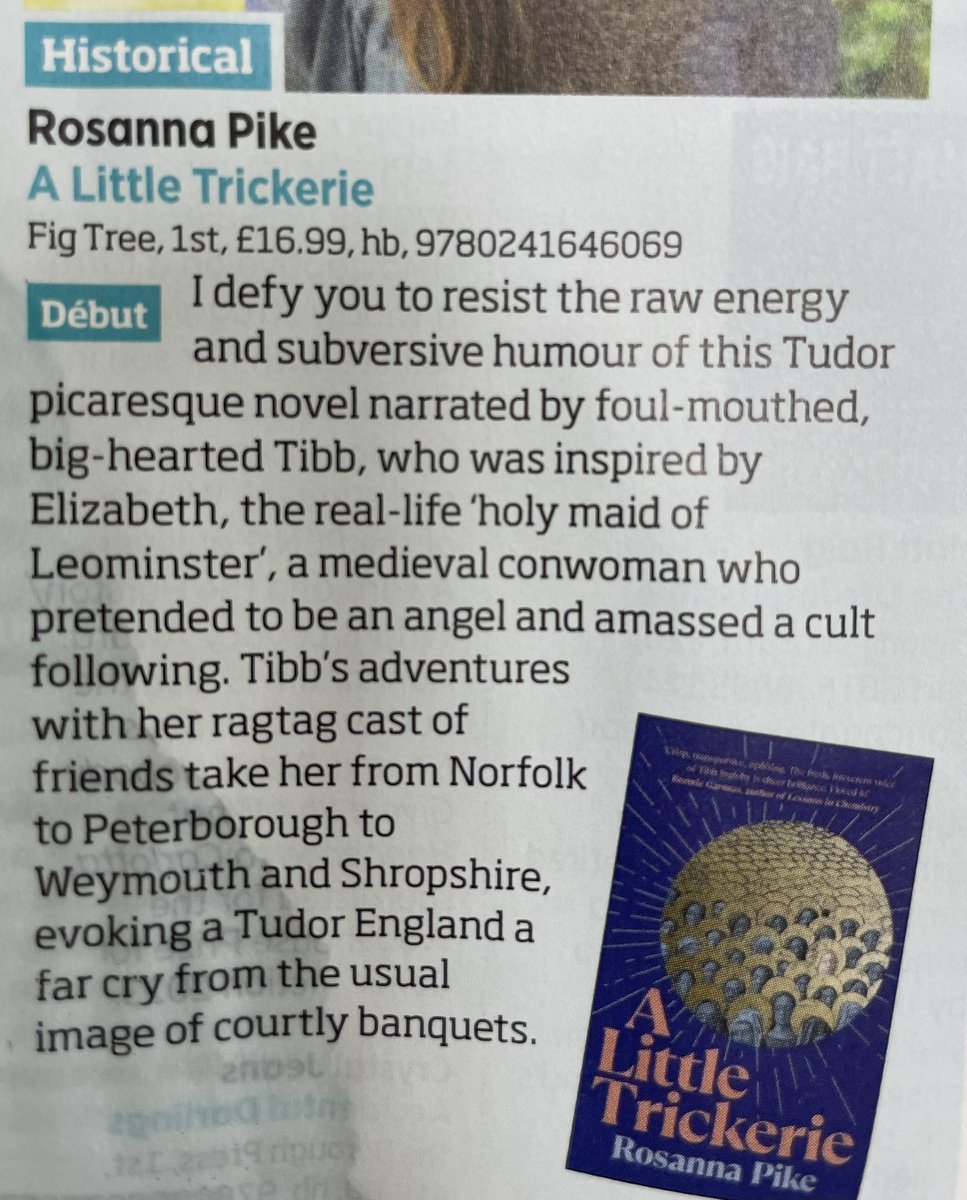 And finally, (excuse my rain-drenched @thebookseller) the earthy and exuberant historical debut from Rosanna Pike @FigTreePenguin.