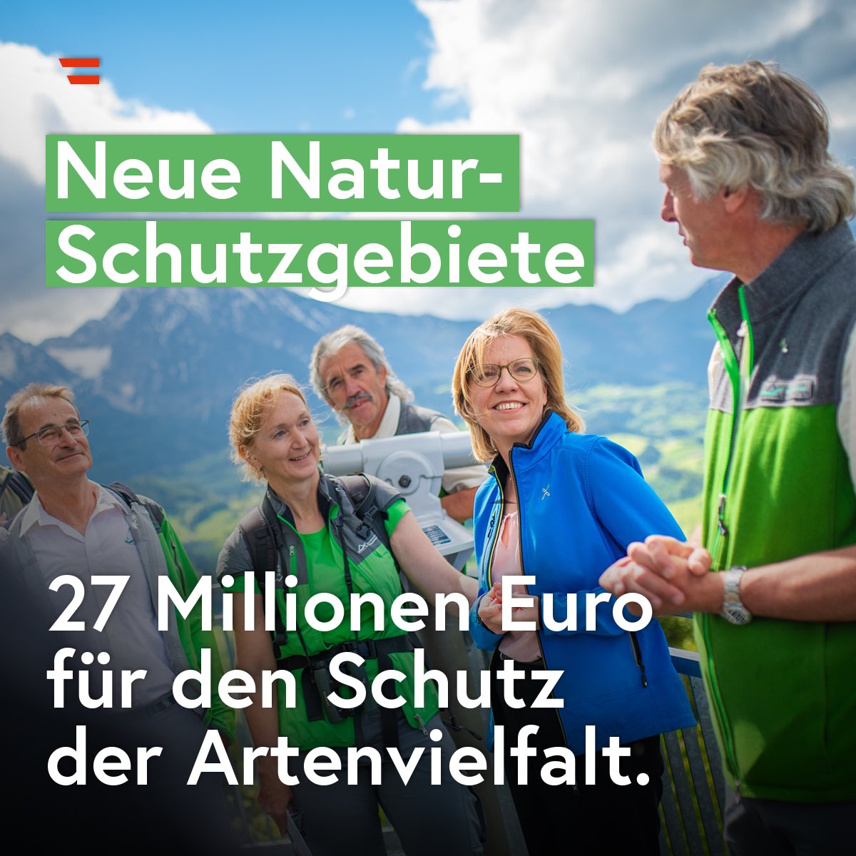 Die 🇦🇹 Schutzgebiete faszinieren durch ihre Vielfalt an Lebensräumen für Tiere &amp; Pflanzen. Daher freut es mich besonders, dass das @BMKlimaschutz nun 27 Mio. Euro für die Schaffung neuer Schutzgebiete sowie für die Erweiterung von bestehenden Flächen zur Verfügung stellt. (1/3)