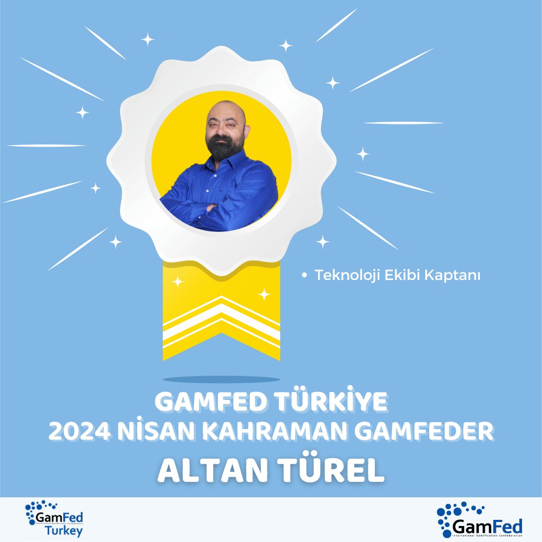 GamFed Türkiye, sadece gönüllülerden oluşan, tamamen beklentisiz işler yapan, sürekli üreten ve kendisini yenileyen bir ekip 🚀 Her ay aramızdan en üretken olan Gamfeder’i seçiyoruz ve karşınızda Nisan ayı kahraman Gamfeder’i Altan Türel🤩 👏Tebrikler Altan🎉 #gamfeder