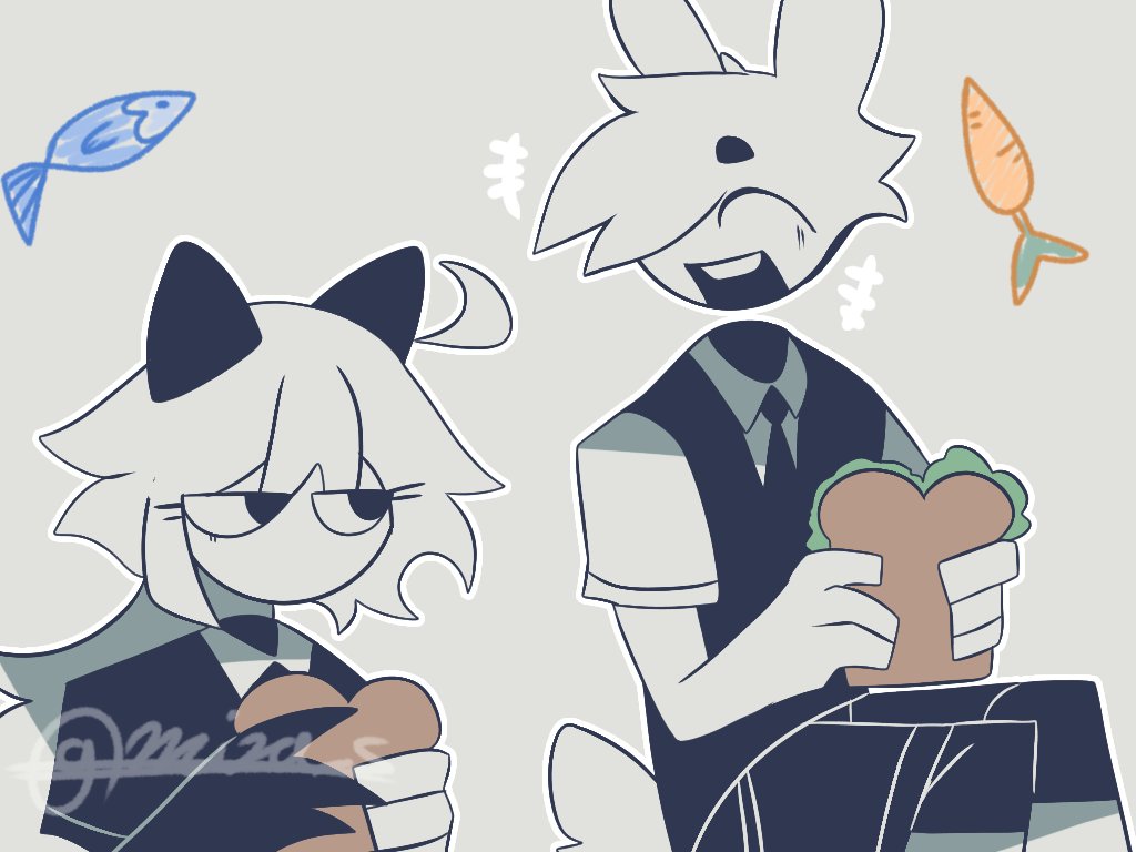 Sammy might be older than night but he's a nice rabbit and giving her a Tuna sandwich 🥪 
@NightCat720 
#fundamentalpapereducationoc 
#fundementalpapereducation 
#fundamentaluniversitypapereducation
#Alternateuniverse #au