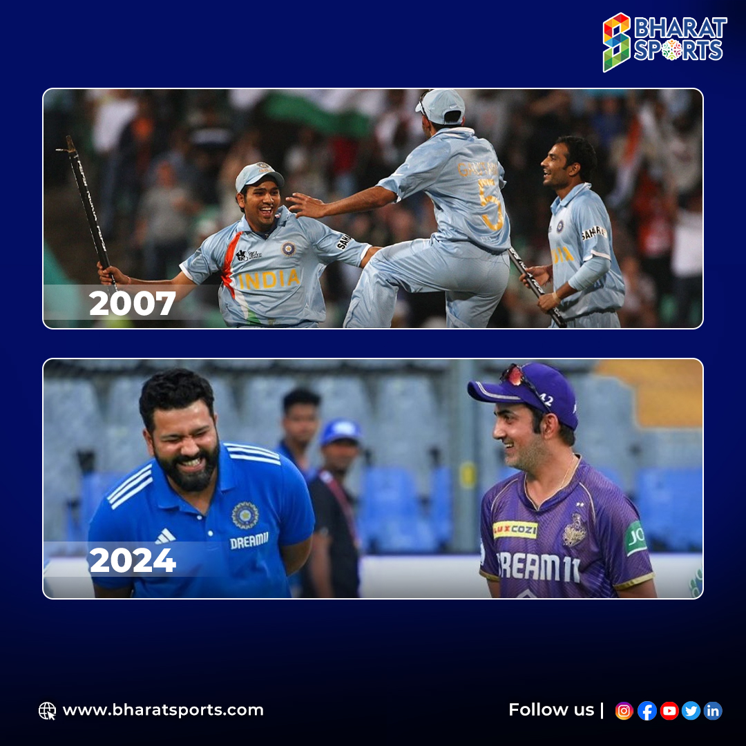 Capturing these moments of camaraderie in cricket 🥹💙 A lovely moment between legends Rohit Sharma and Gautam Gambhir during practice 😍 #RohitSharma #GautamGambhir #MumbaiIndians #KKR #Cricket #MSDhoni #MSD #CSK #Tests #Cricket #IPL2024